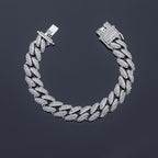 12mm Moissanite Micro Paved Cuban Bracelet