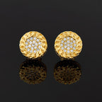 Moissanite Iced Lightning Round Stud Earrings