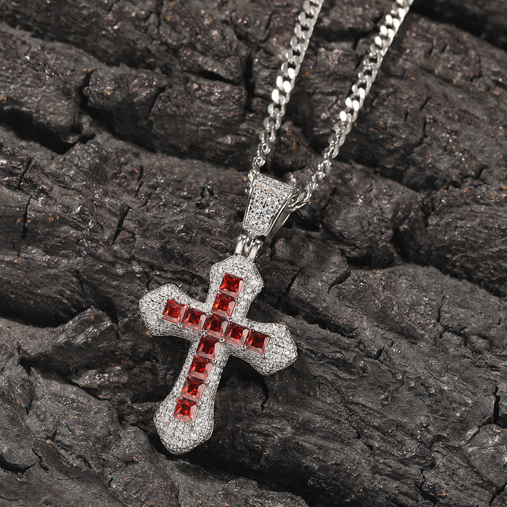 VVSBOX New Multicolor Cross Moissanite Pendant