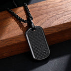 Iced Men's Dog Tag Moissanite Pendant in Black Gold
