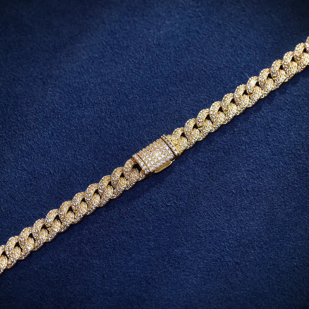10mm Moissanite Diamond Cuban Link Chain