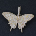 Colorful Large Zirconia Butterfly Pendant Necklace