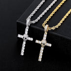 Diamond Skull Cross Moissanite Pendant