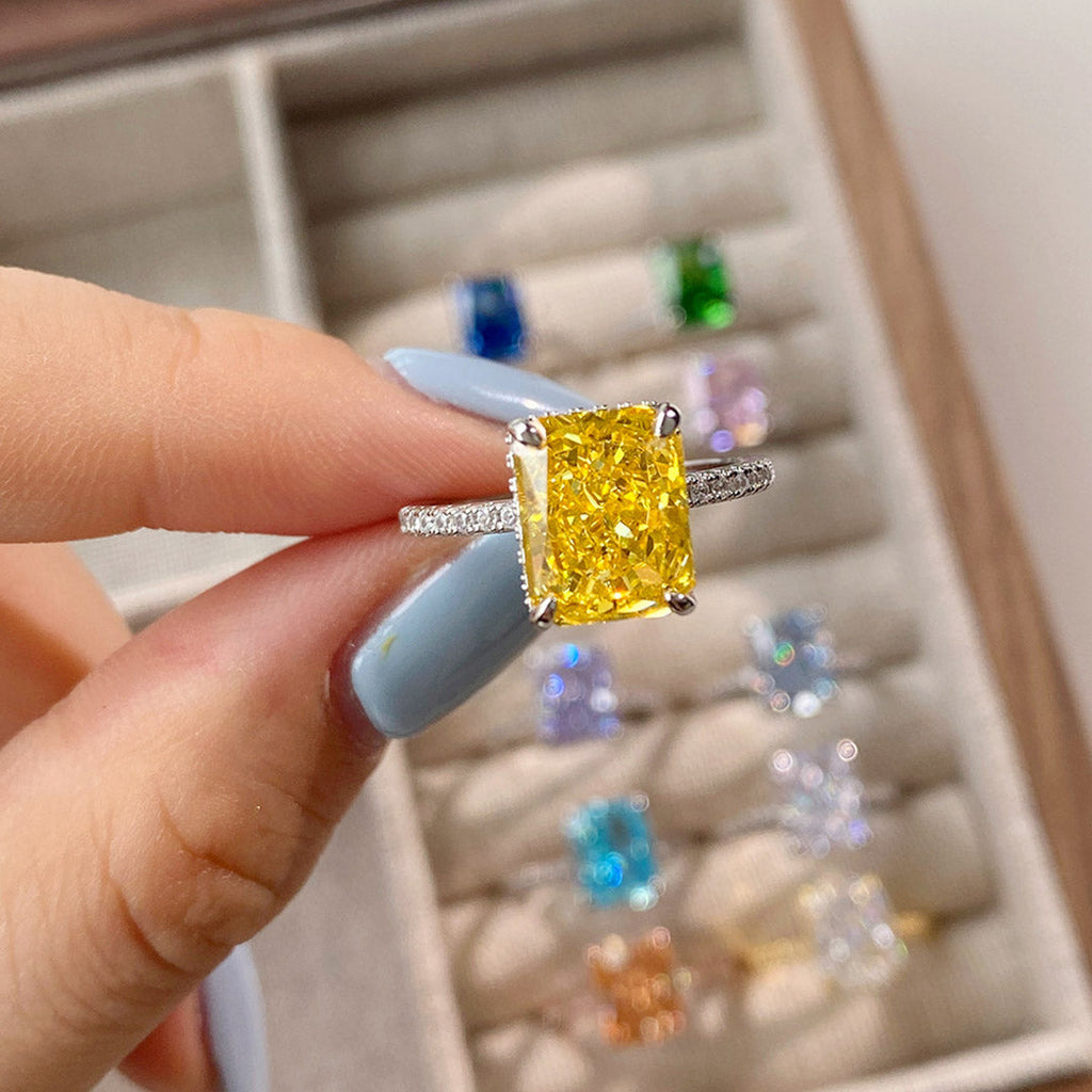 S925 Serenity Yellow Gem Ring