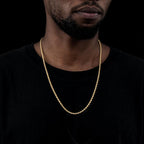 3mm 18K Gold Finish Rope Chain