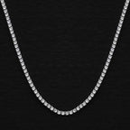3mm Tennis Necklace in White Gold