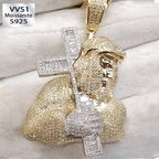 Custom Ice Out Jesus Cross Pendant 5mm Tennis Chain