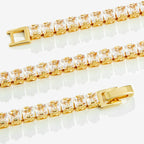 4mm Women Tennis Chain Set in Gold