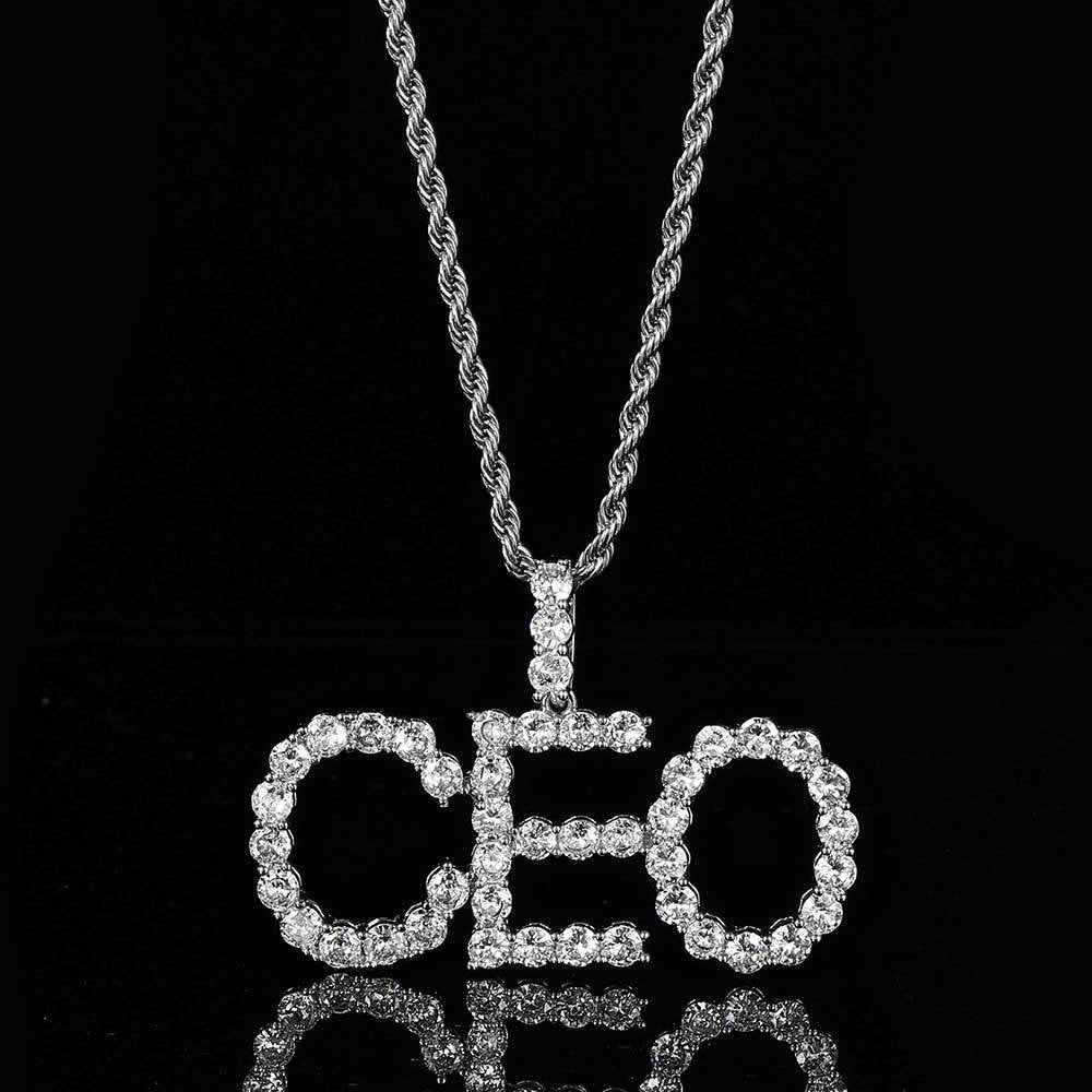 Ice Out Letter Stitching Customized Moissanite Pendant