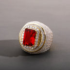 Ruby Moissanite Ice Out Hip Hop Ring