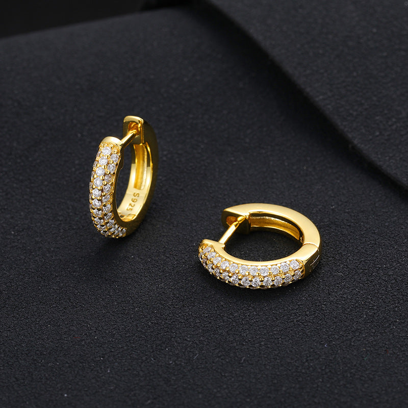 S925 Moissanite Round Earrings