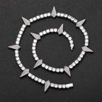5mm Moissanite Fight Tooth and Claw Tennis Chain+3mm Moissanite Tennis Chain Set