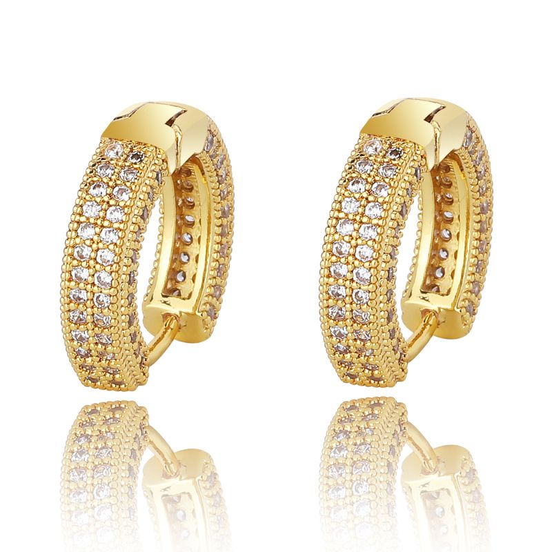 Moissanite Iced Hoop Earring