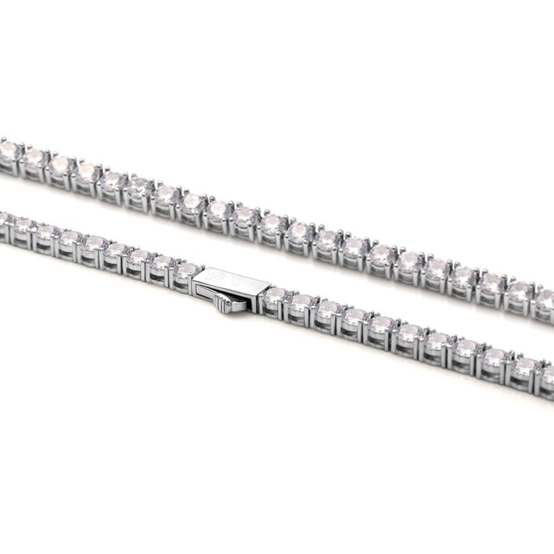 Women's 5mm Tennis Necklace in White Gold