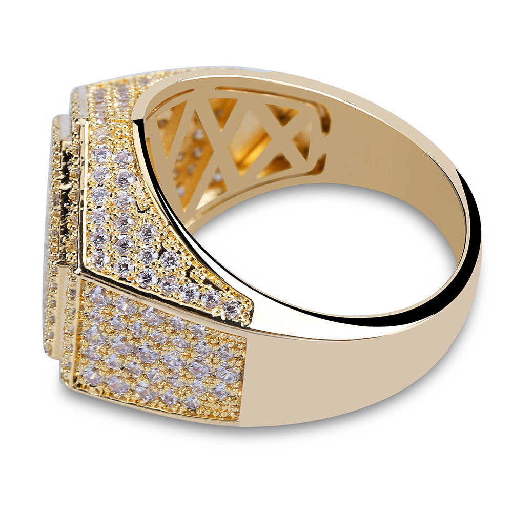 19mm Moissanite Hexagon Hip Hop Ring