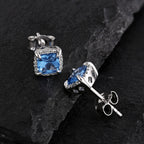 S925 & VVS Moissanite Princess Cut Moissanite Stud Mens Earrings