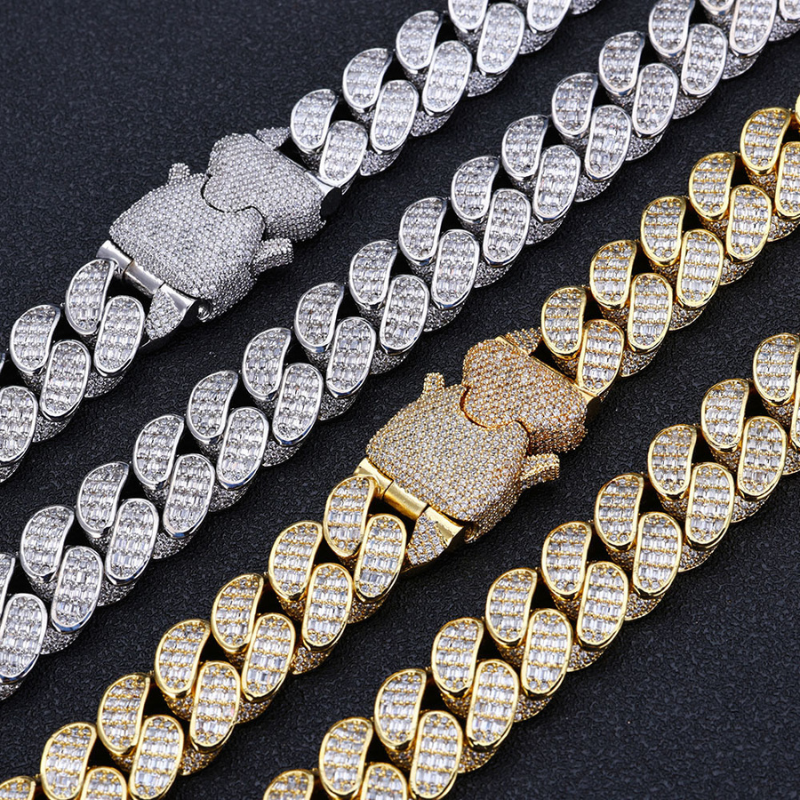 18mm Moissanite Exquisite Cuban Interface Bracelet