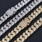 18mm Moissanite Exquisite Cuban Interface Bracelet