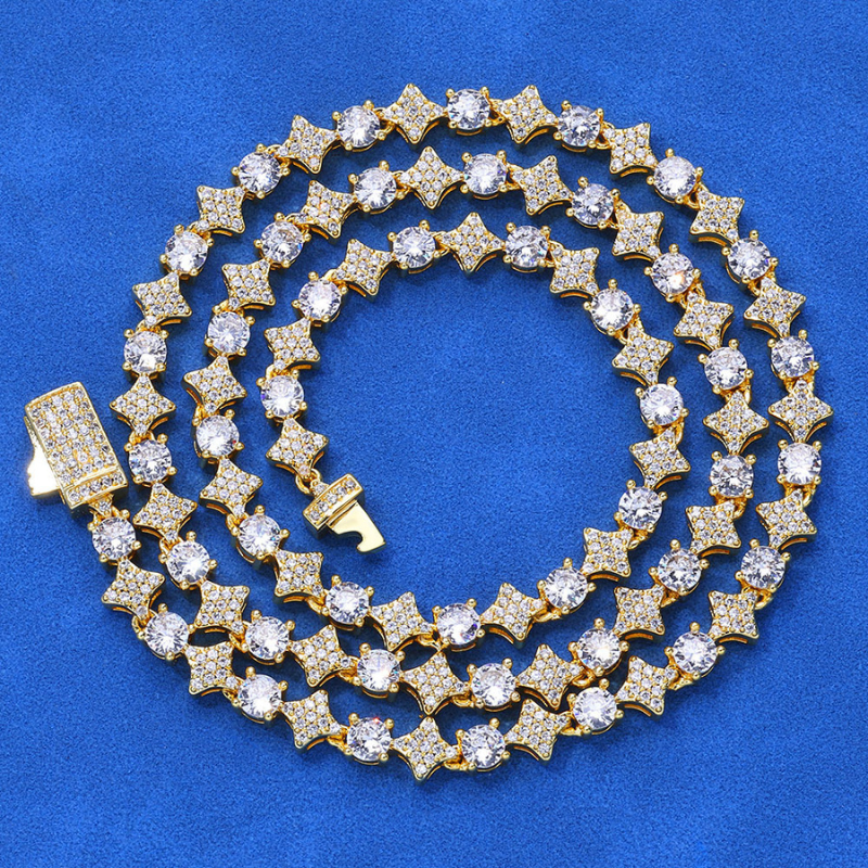 6mm Moissanite Hip Hop Star Chain
