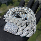 20mm Moissanite T Square Hip Hop Cuban Chain
