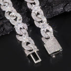Geometric Flower Cross Cuban Chain