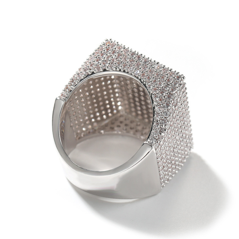 Moissanite Hip Hop Sparkle Big Square Ring