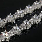 7.5mm Moissanite Hip Hop Round Bead Cuban Bracelet