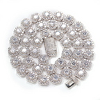 10mm Moissanite Clustered Tennis Chain In Yellow Gold