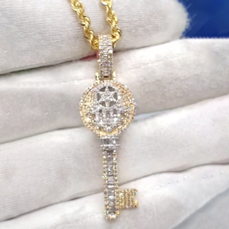 Custom Hamsa Key Pendant Rope Chain（Goods In Stock)
