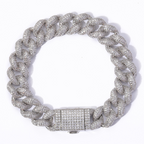 12mm Moissanite Bubble Micro inlay Cuban Bracelet