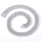 15mm Moissanite Bubble Micro inlay Cuban Chain