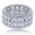 Moissanite Luxury Double Row Hollow Ring