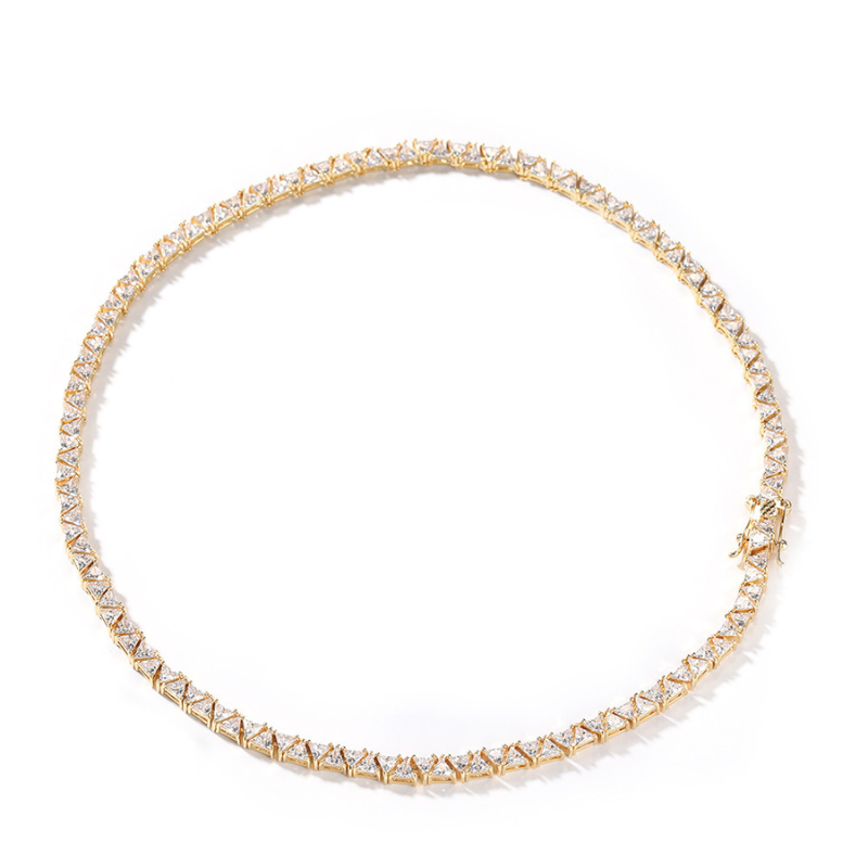 5mm Moissanite Hip Hop Classic Triangle Diamond Tennis Chain