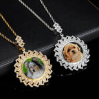 Iced Out Custom Rhombus Picture Necklace Photo Moissanite Pendant