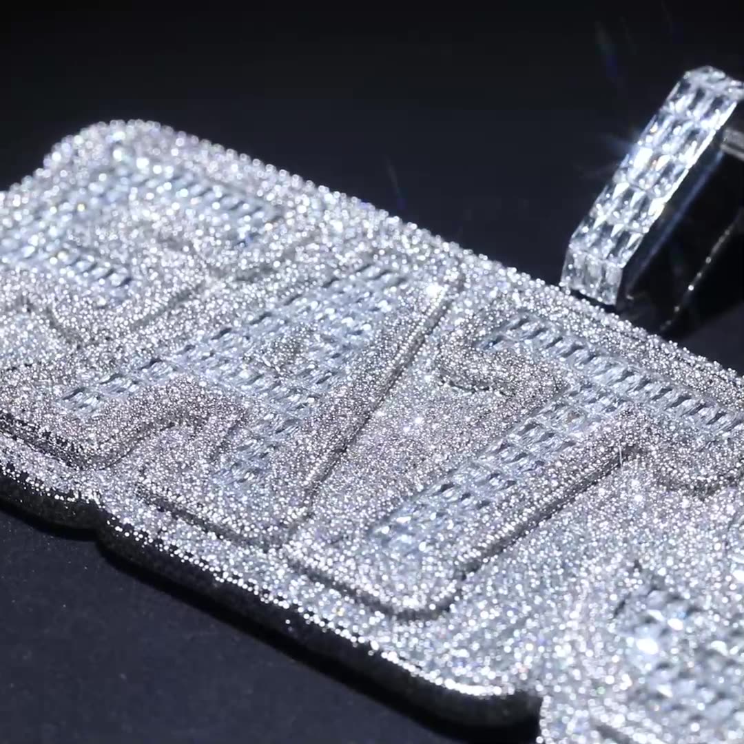 Big Boss Man Moissanite Custom Name Pendants