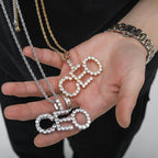 Ice Out Letter Stitching Customized Moissanite Pendant