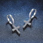 S925 & VVS Moissanite Cross Earrings