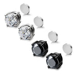 Round Moissanite Magnetic Non-Piercing Stud Earrings