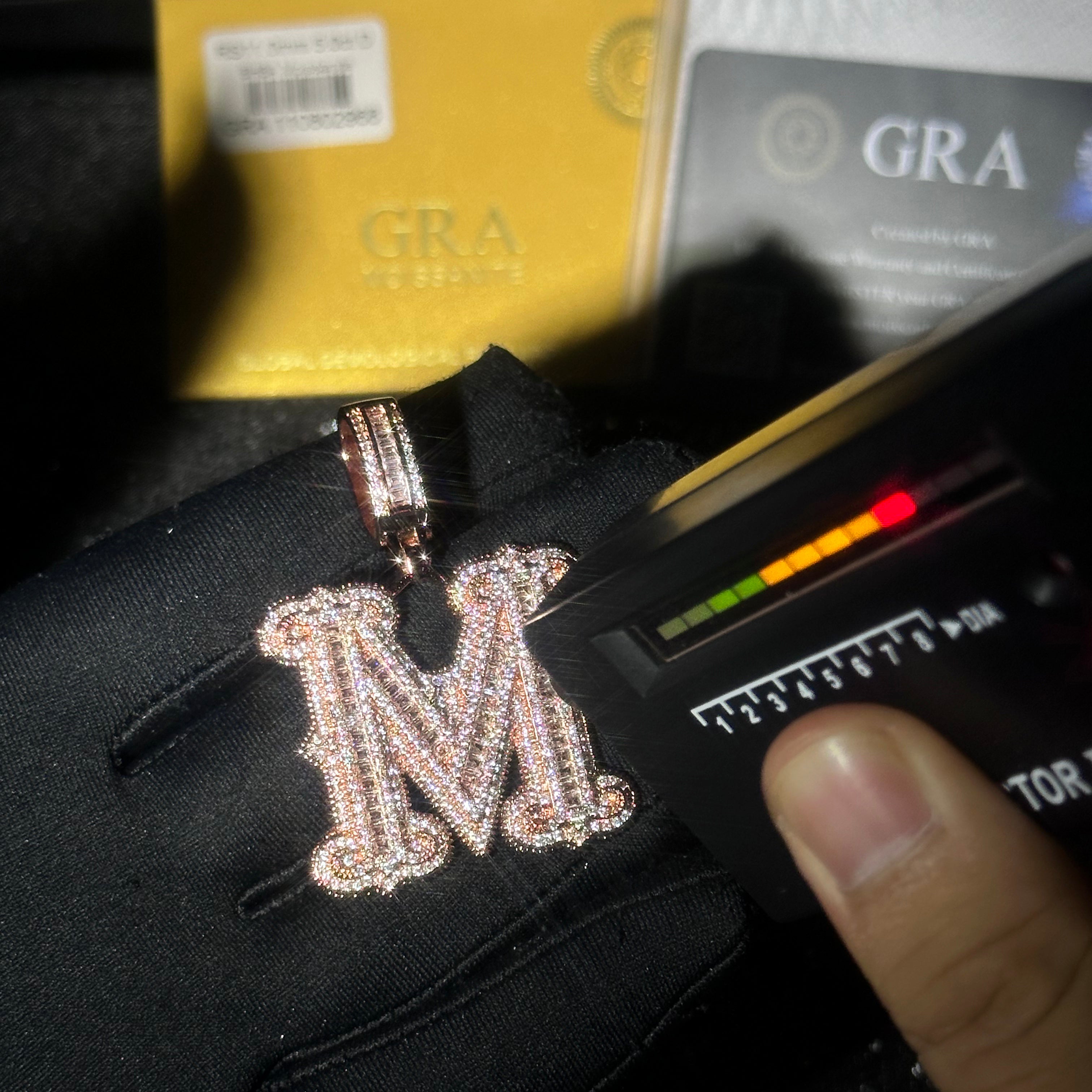 Hip Hop Iced Out Thorn A-Z Letter Pendant With Free Rope Chain