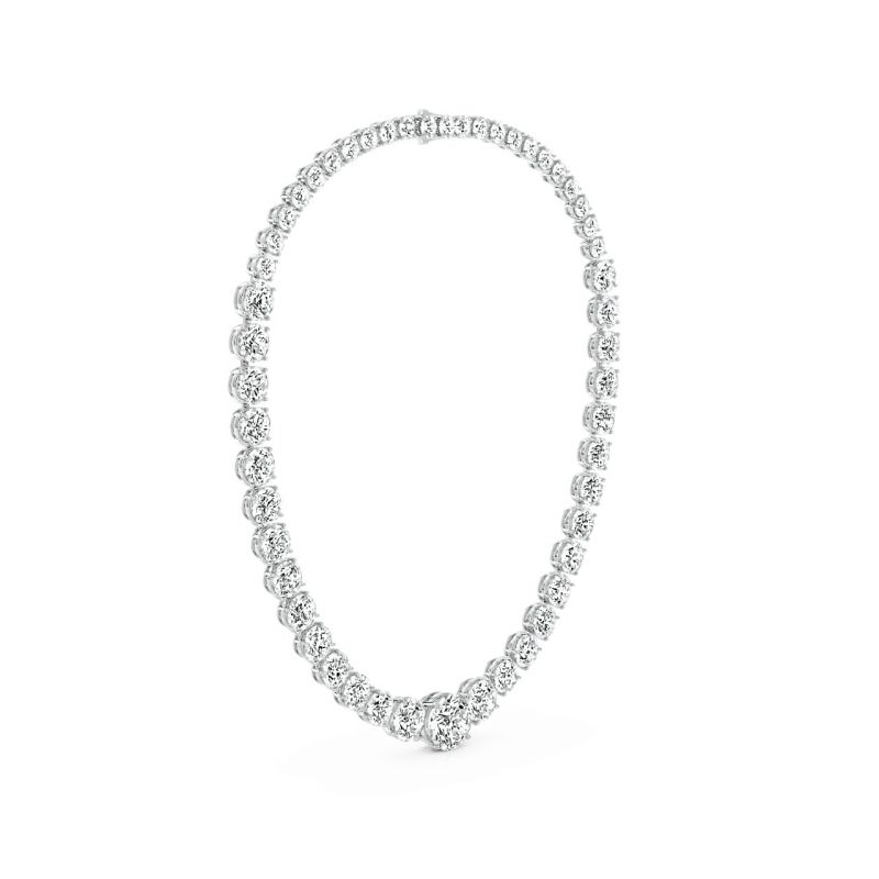 Women's Luxury Round Cut Necklace in White Gold