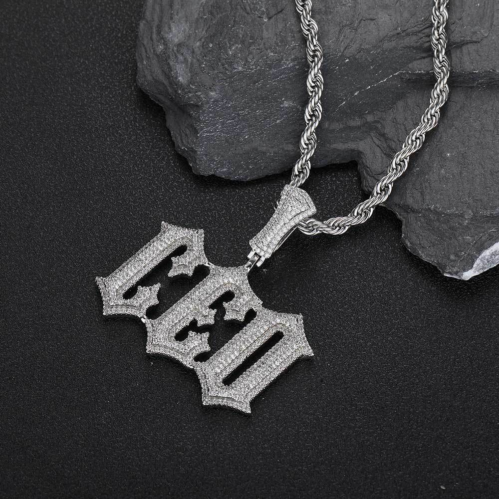 Ice Out Glitch Letters Custom Moissanite Pendant