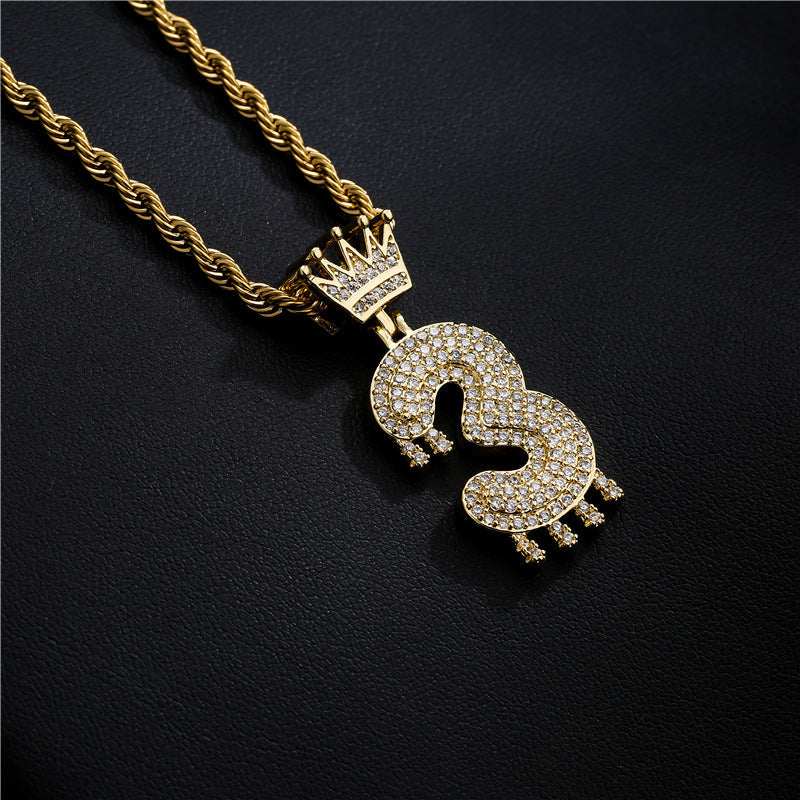 Moissanite Ice Out Crown Arabic Numerals Custom Pendant