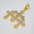 Cross Moissanite Diamond Pendant Set