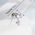 Sterling Silver Floral Cross Bullet Back Earring【A pair of earrings】