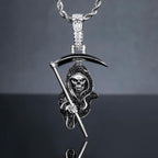 The Death Skull with Sickle Zircon Pendant
