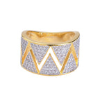Moissanite Triangle W Geometric Ring