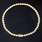 Women's 10mm Iced Round Flower Cluster Chain in Gold