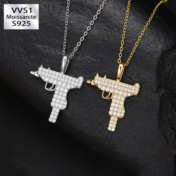 Zircon Uzi Charge Pendant Necklace