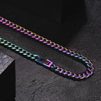 8mm Rainbow Miami Cuban Link Chain For Men's