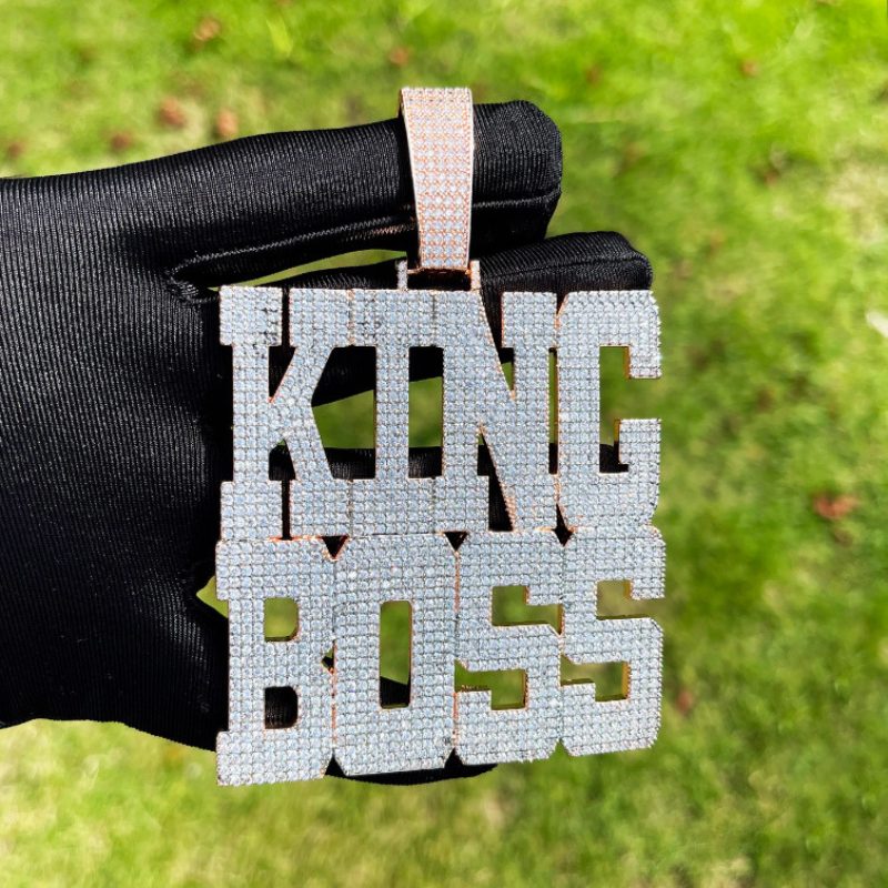 Moissanite Hip Hop Monogram Pendant